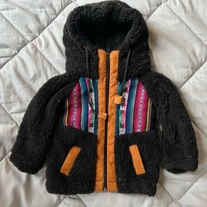 Teddy Fleece Black Jacket with Hood size 2T